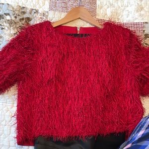Red frindge top